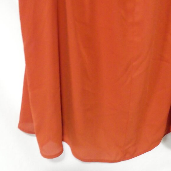 TORRID | size 2 | Rusty Orange Short Sleeve Blouse | Cold Shoulder - Picture 11 of 12